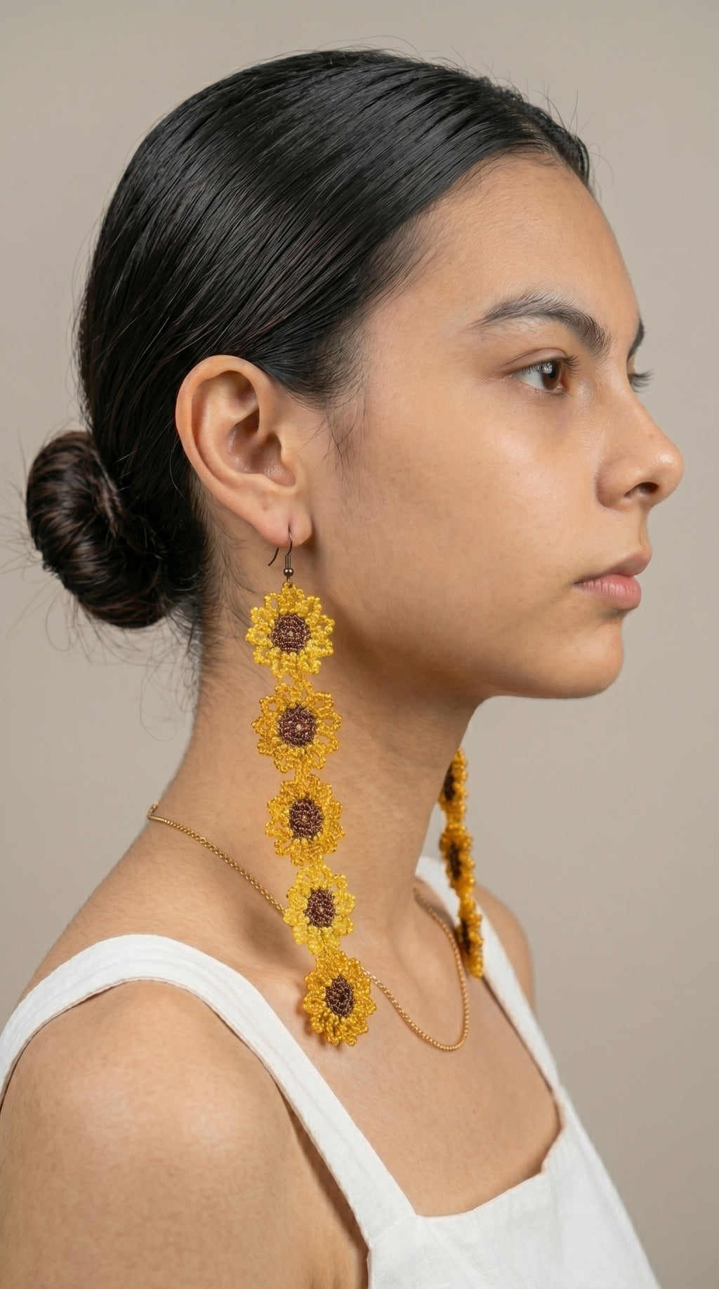 Helios Sunflower Drop Earrings