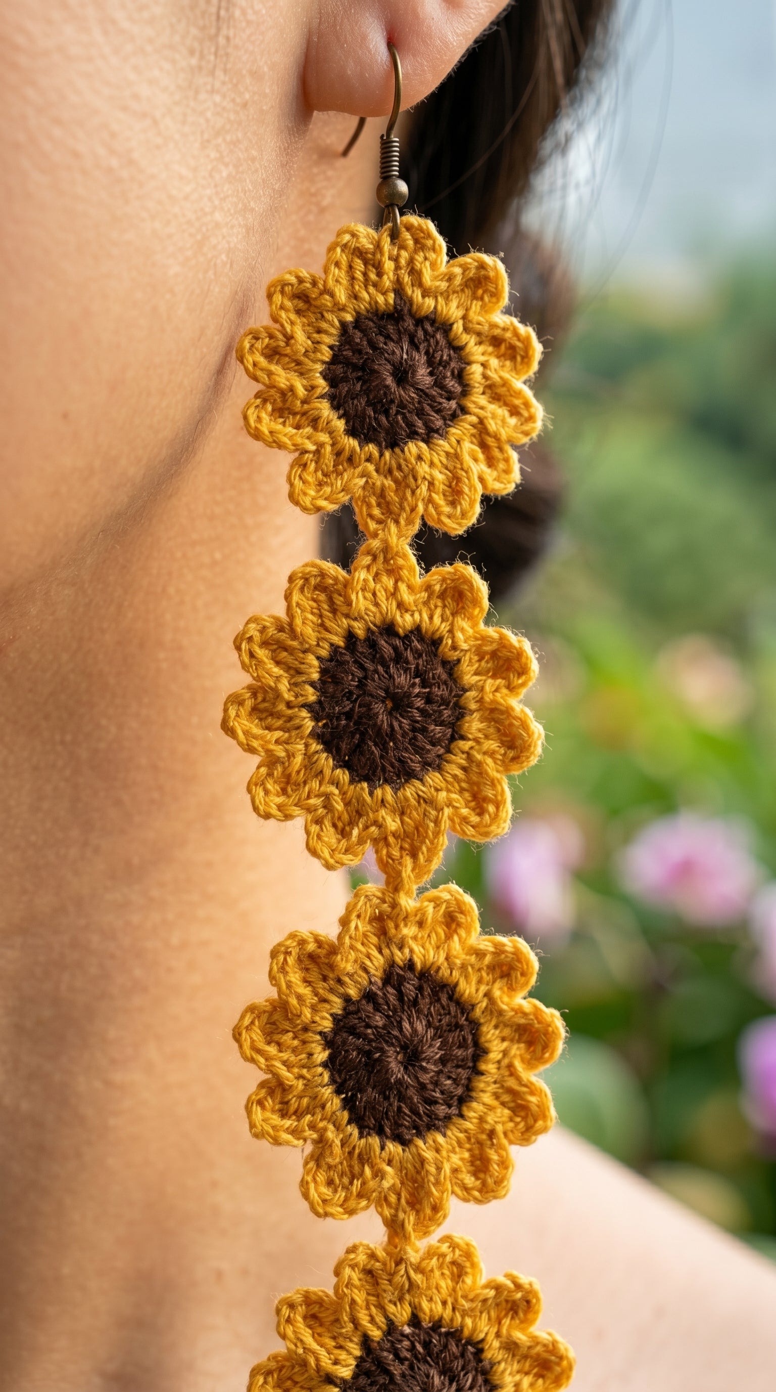 Helios Sunflower Drop Earrings
